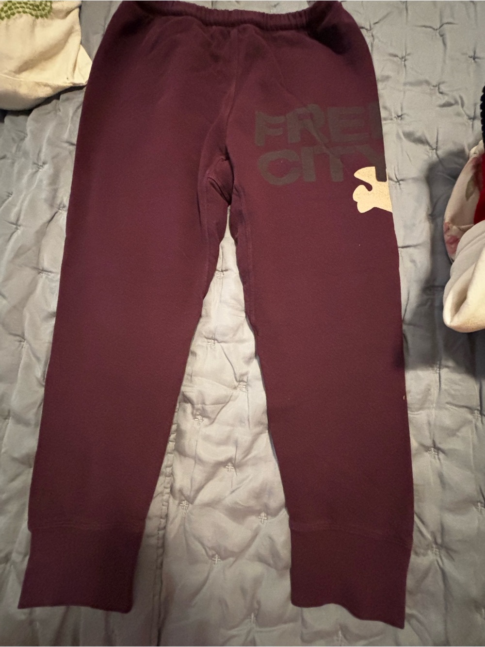 freecity Burgundy Track Joggers with Subtle Logo